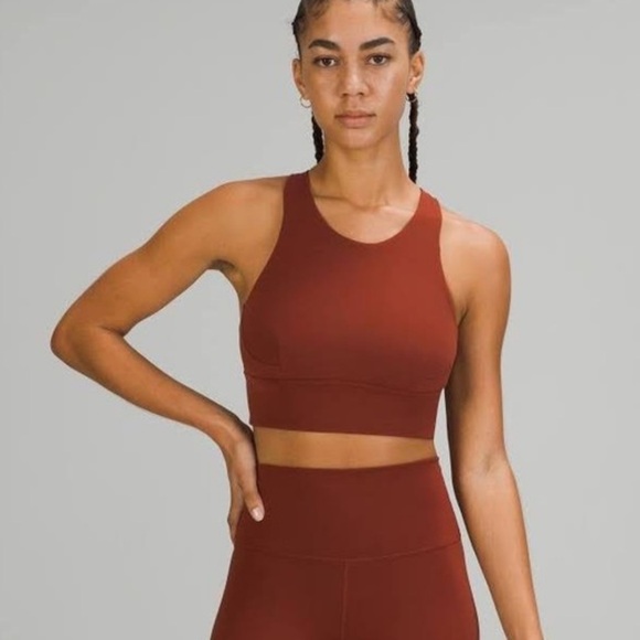 Lululemon Wunder Train Long-Line Bra Medium Support in Dark Terracotta Size 8 - Picture 1 of 6
